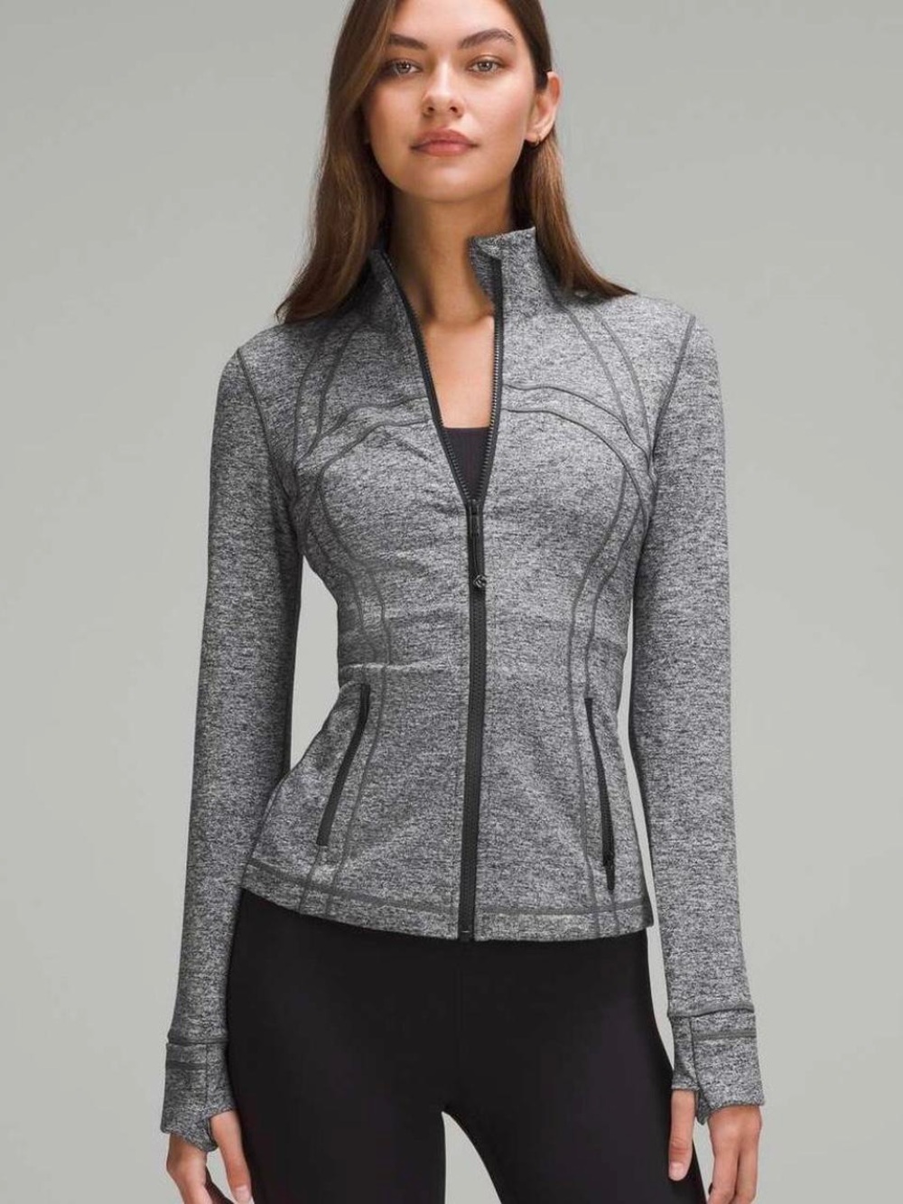 Lululemon Define Jacket Luon * Heathered Black Space Dye - Size 4 (EUC)